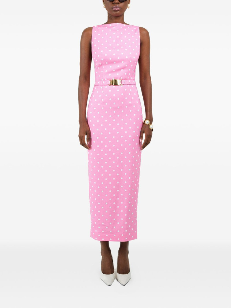 polka-dots straight-neckline maxi dress 3