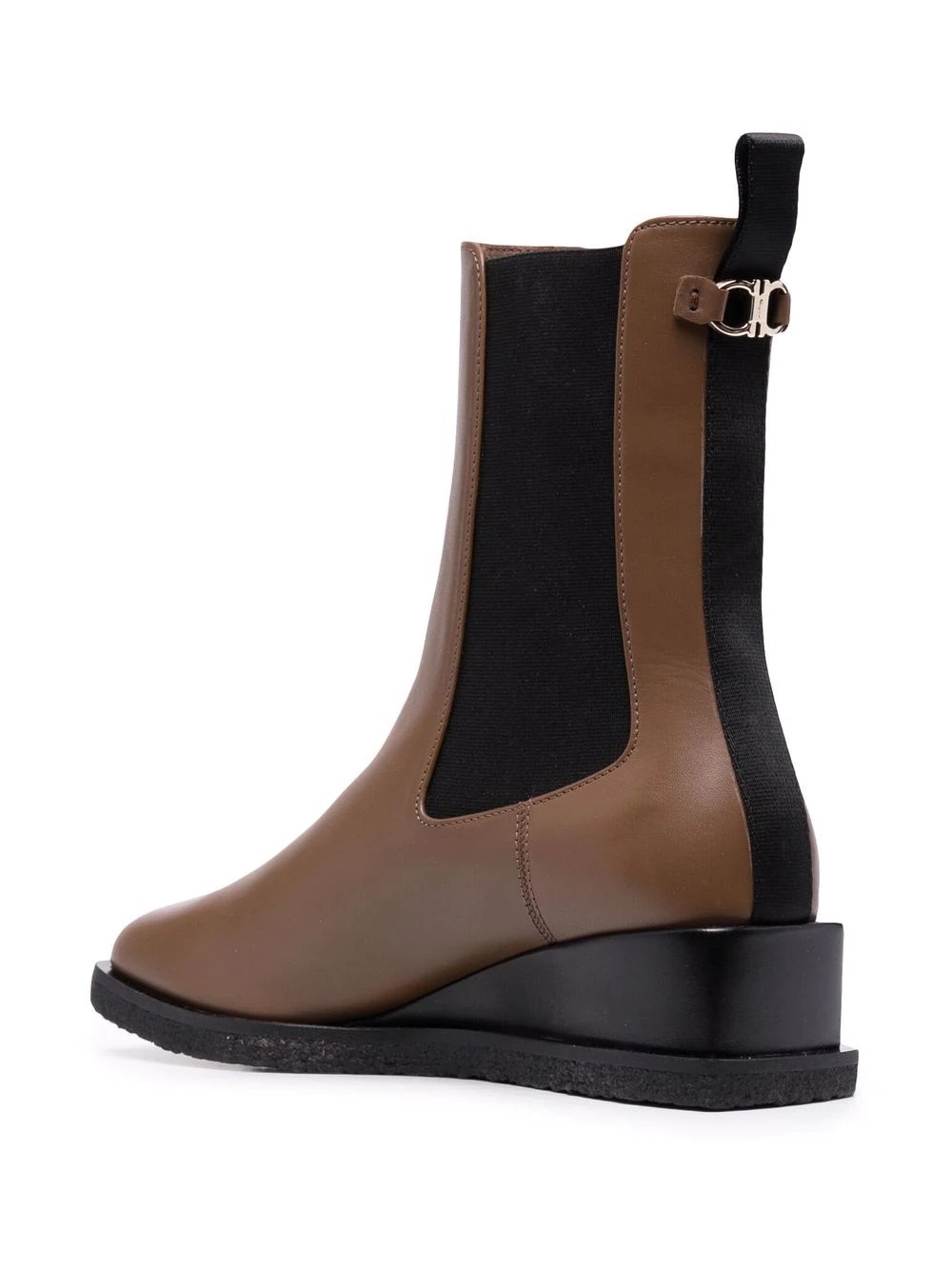 wedged leather ankle boot - 3