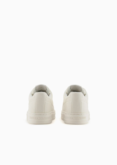 EMPORIO ARMANI Leather sneakers with thermoformed details outlook