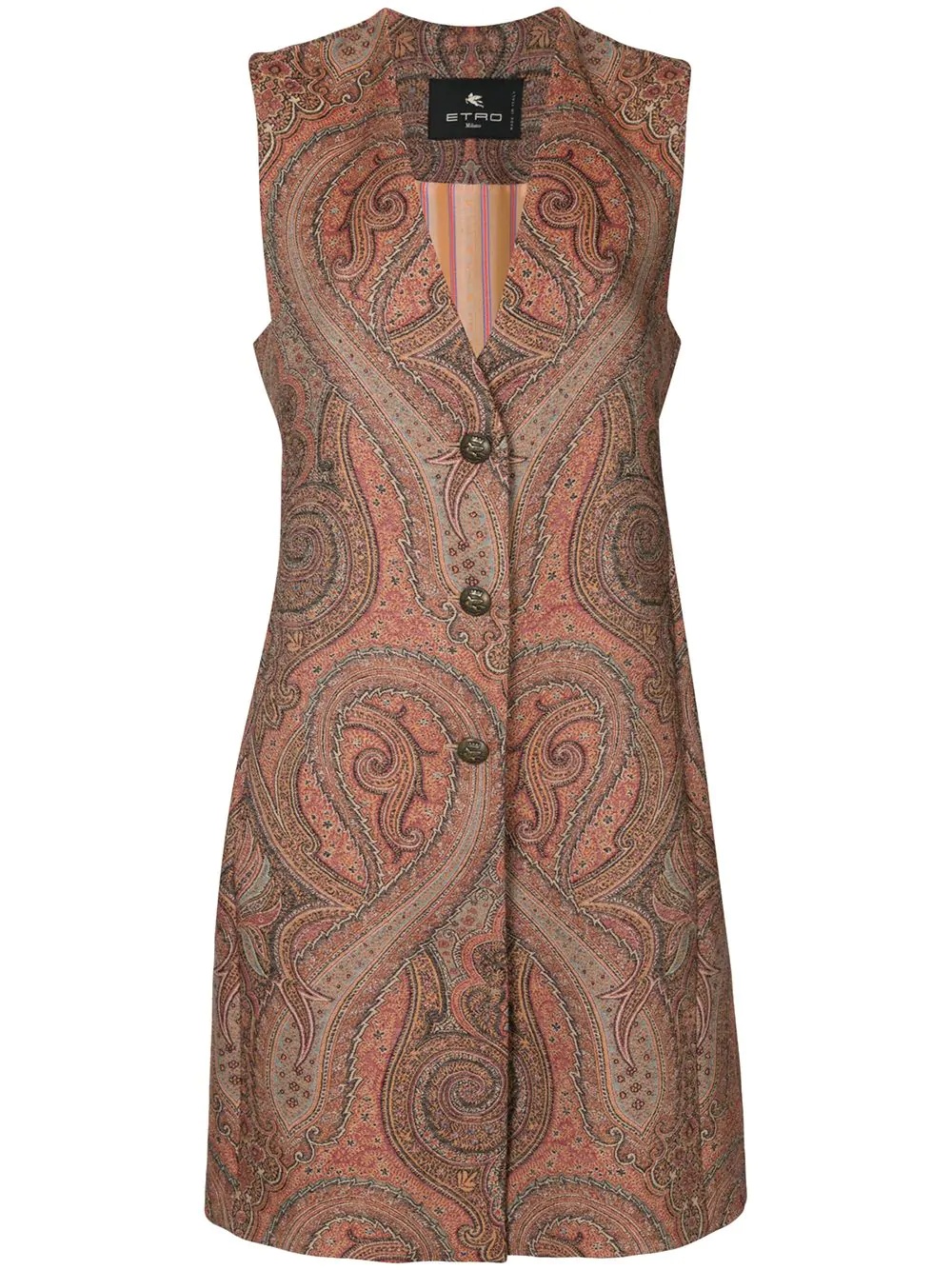 paisley-print tailored gilet - 1