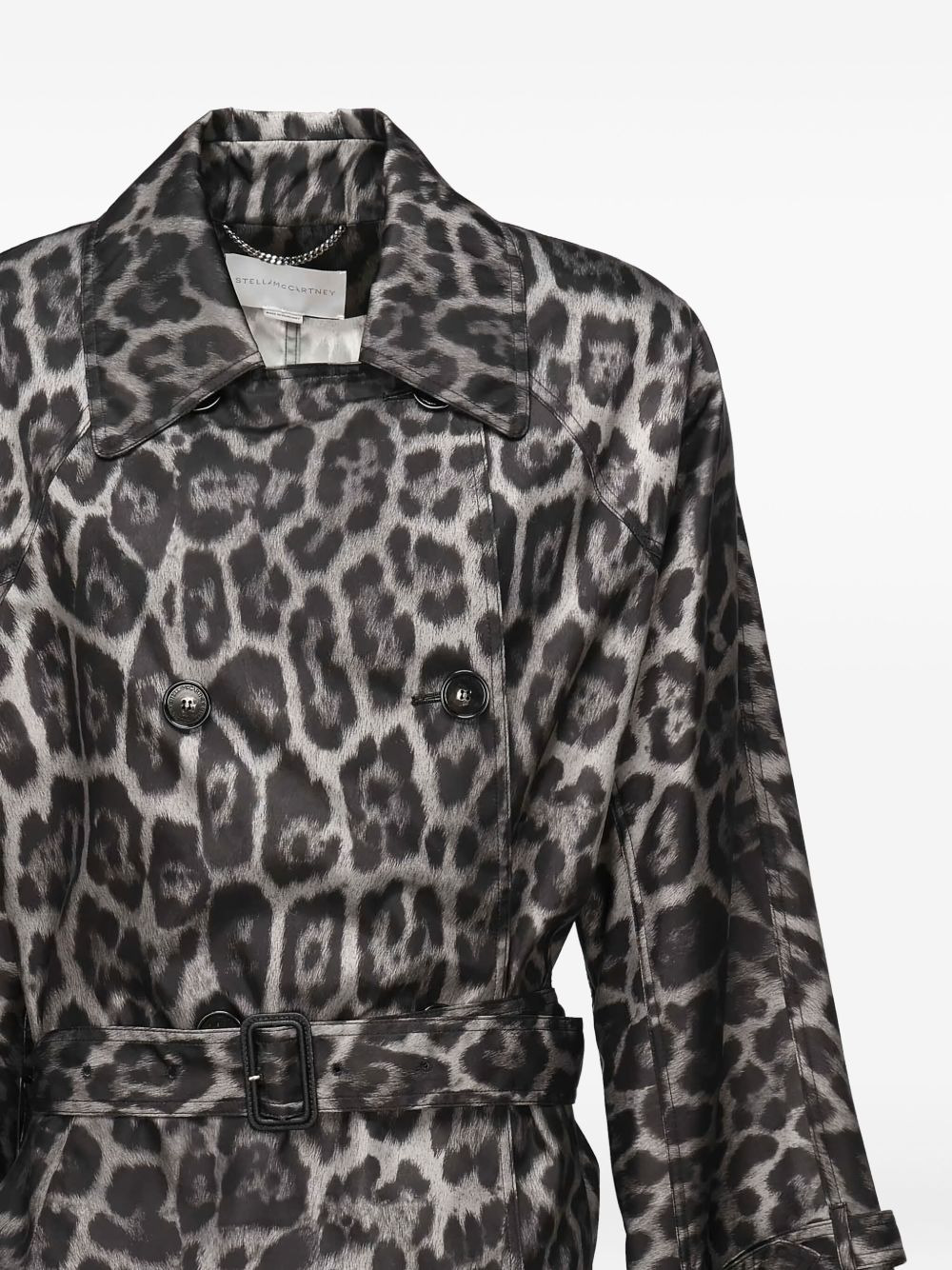 leopard-print belted trench coat - 2