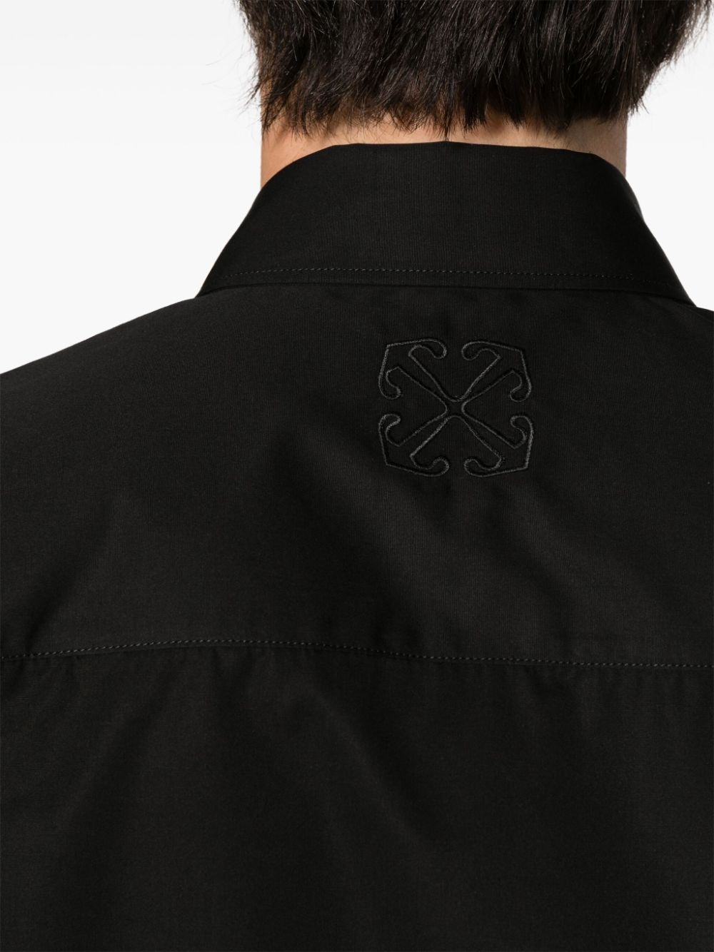 logo-embroidered cotton shirt - 5