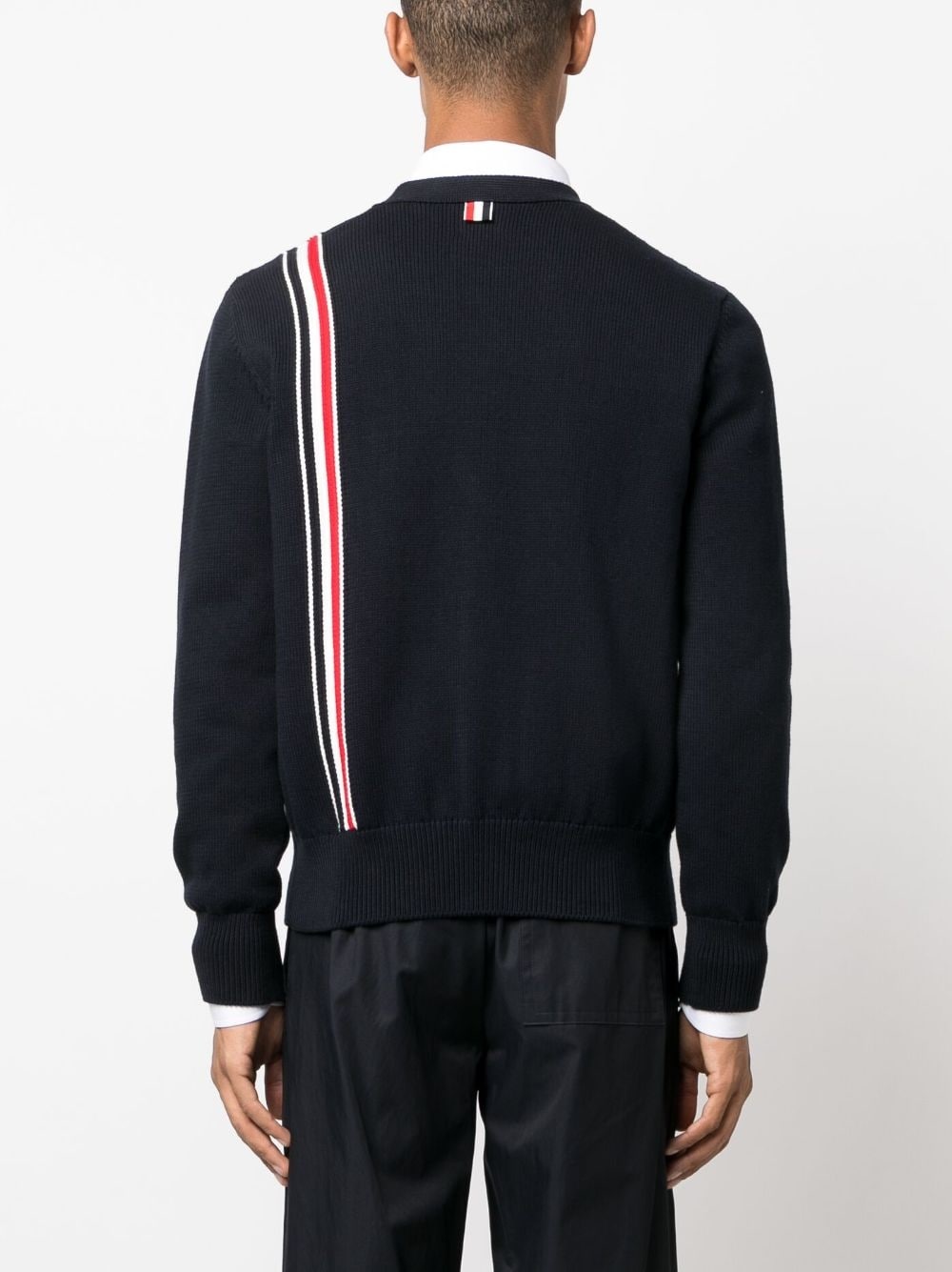 RWB stripe intarsia cotton cardigan - 4
