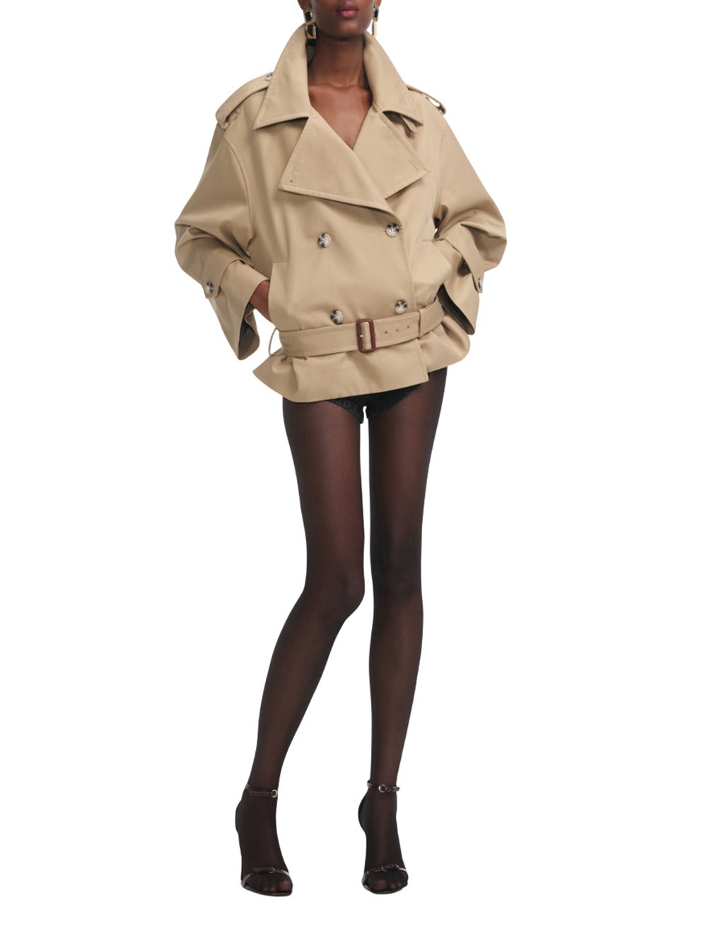 Beige Trench Coat - 1