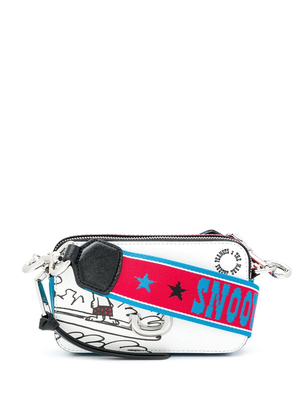 graphic print leather crossbody bag - 1