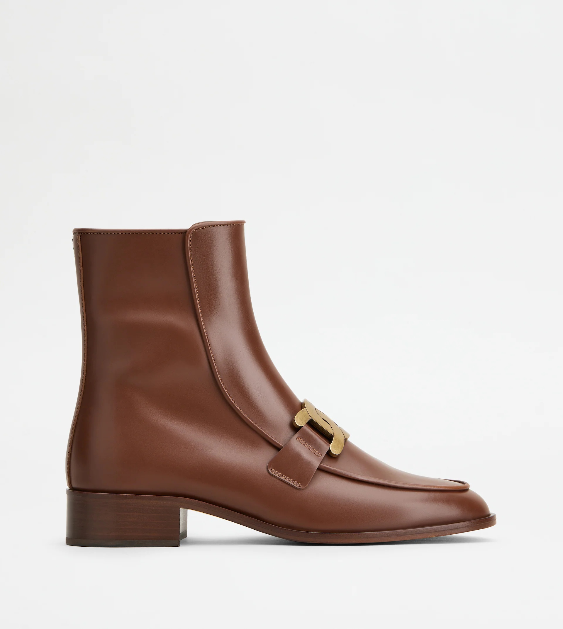 ANKLE BOOTS IN LEATHER - BROWN - 1