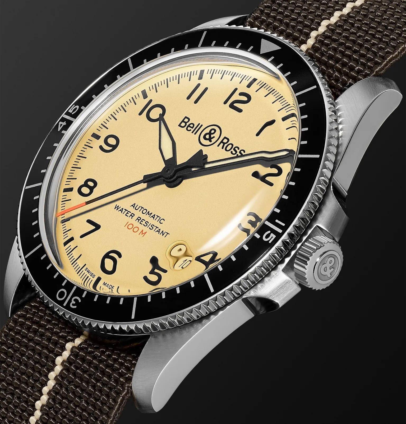 BR V2-92 Limited Edition Automatic 41mm Stainless Steel and Canvas Watch, Ref. No.  BRV292-BEI-ST/SF - 4