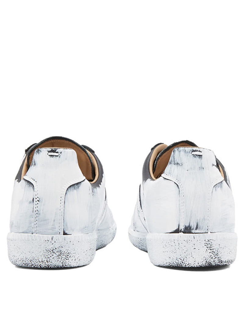 REPLICA LOW TOP SNEAKERS - BLACK/GLOSSY WHITE 4