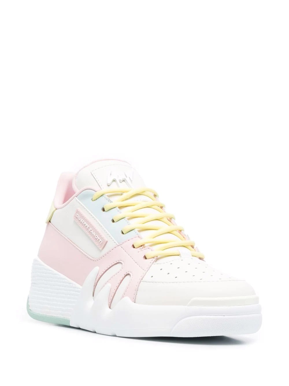 Cuir Pastel colour-block leather sneakers - 4