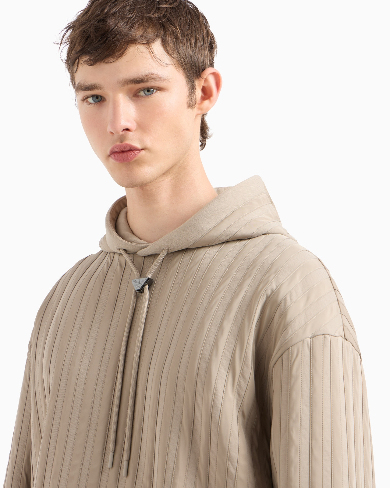 HOODED JERSEY SWEATSHIRT WITH NYLON INSERTS - 5