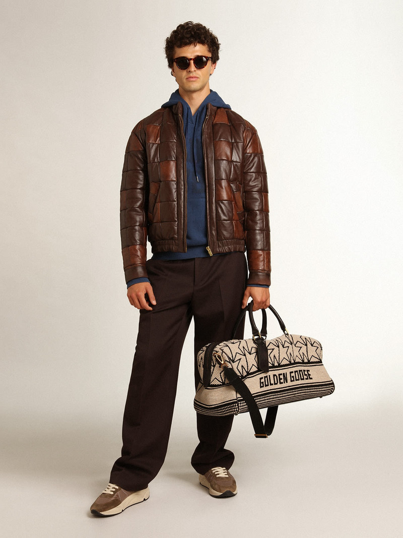 Golden Goose Midshipman-blue Journey Collection sweatshirt with Golden 78 lettering and rain-effect treatment outlook