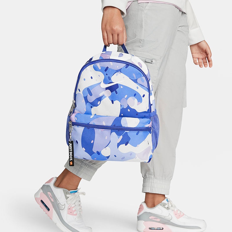 Nike Brsla Jdi Mini Bkpk-Aop Athleisure Casual Sports Backpack Student schoolbag Unisex Blue DQ5163- - 5