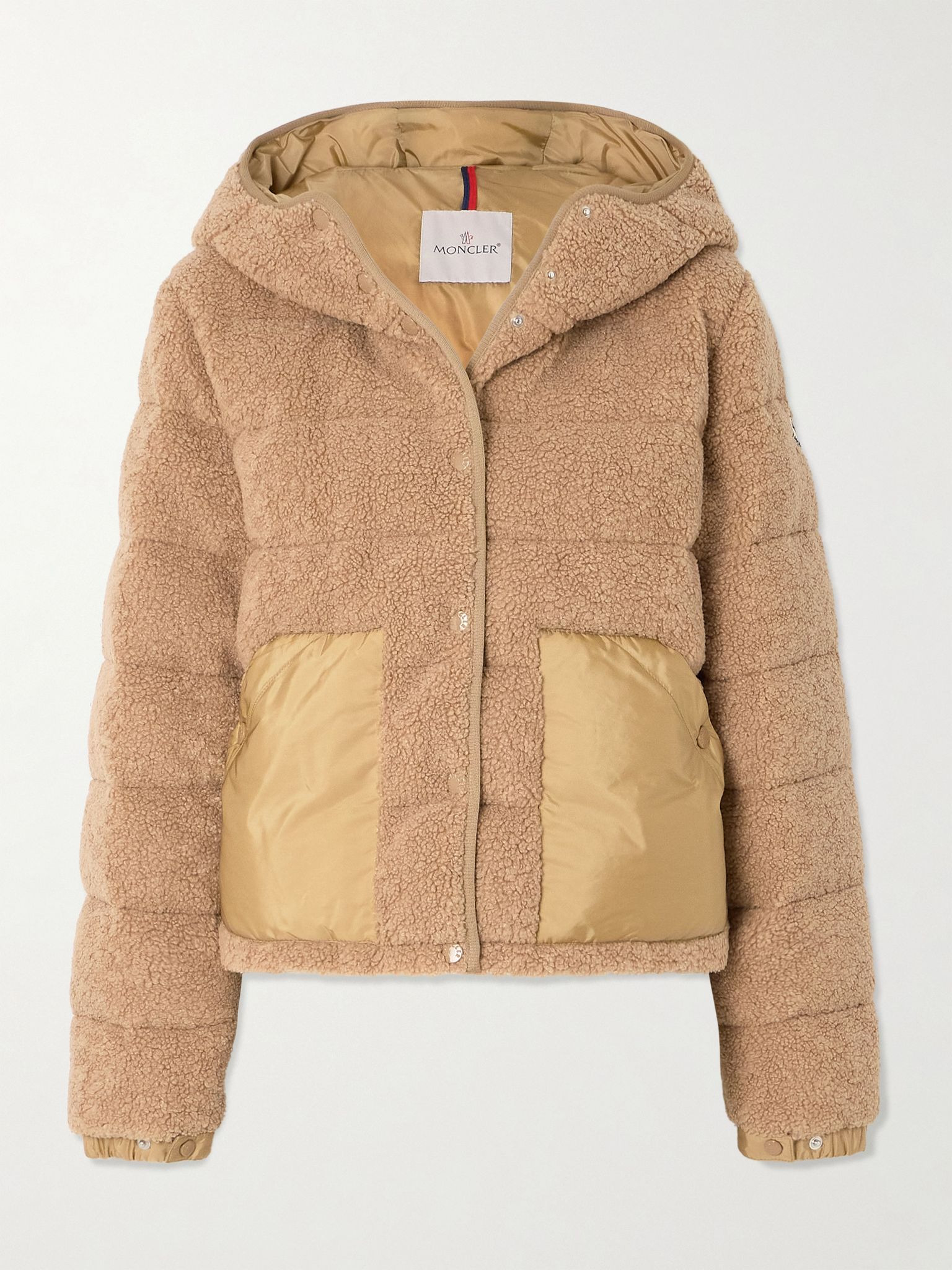 Audrieu shell-trimmed fleece jacket Light brown - 1