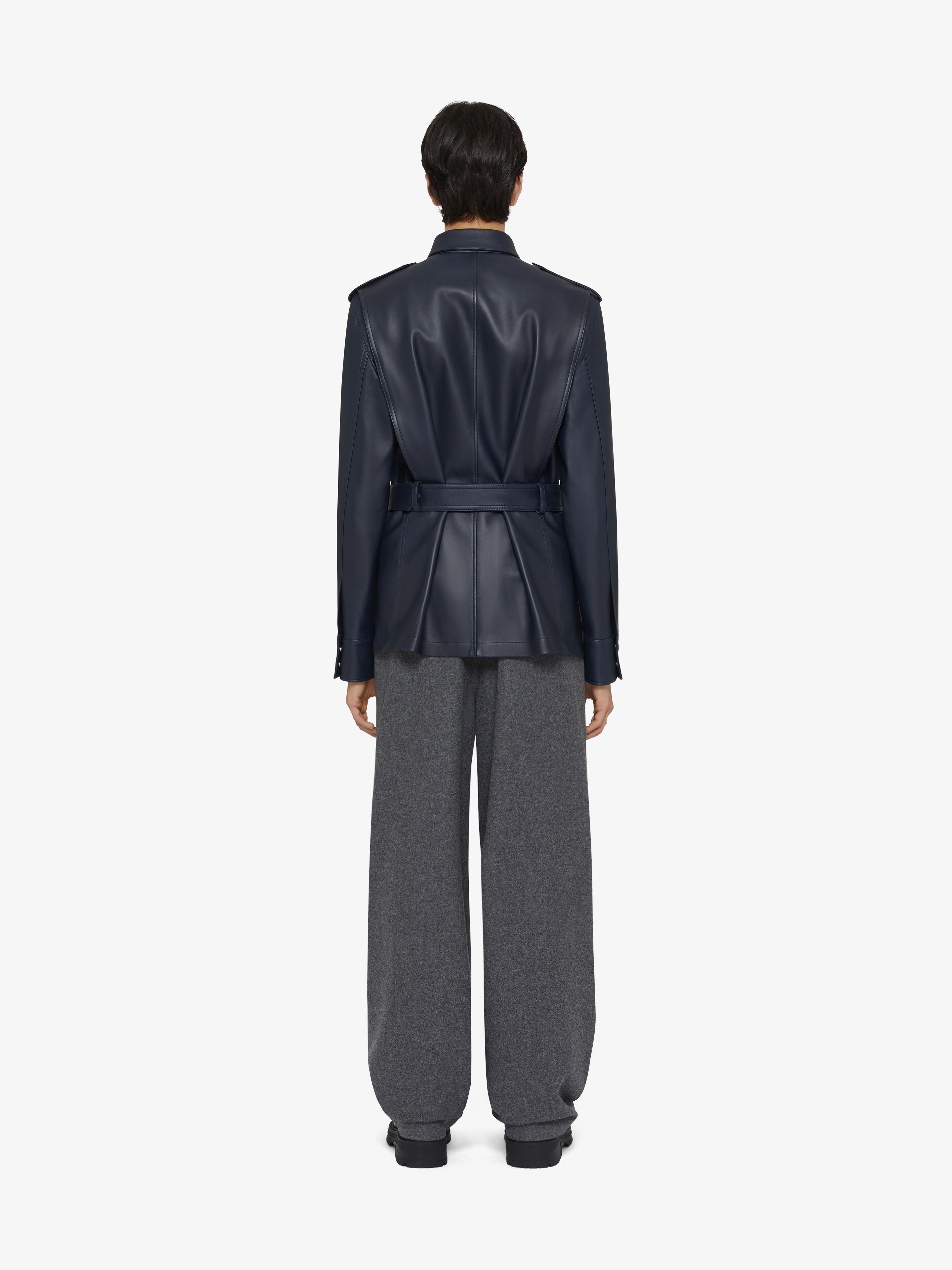 MULTI-POCKET JACKET IN LEATHER - 4