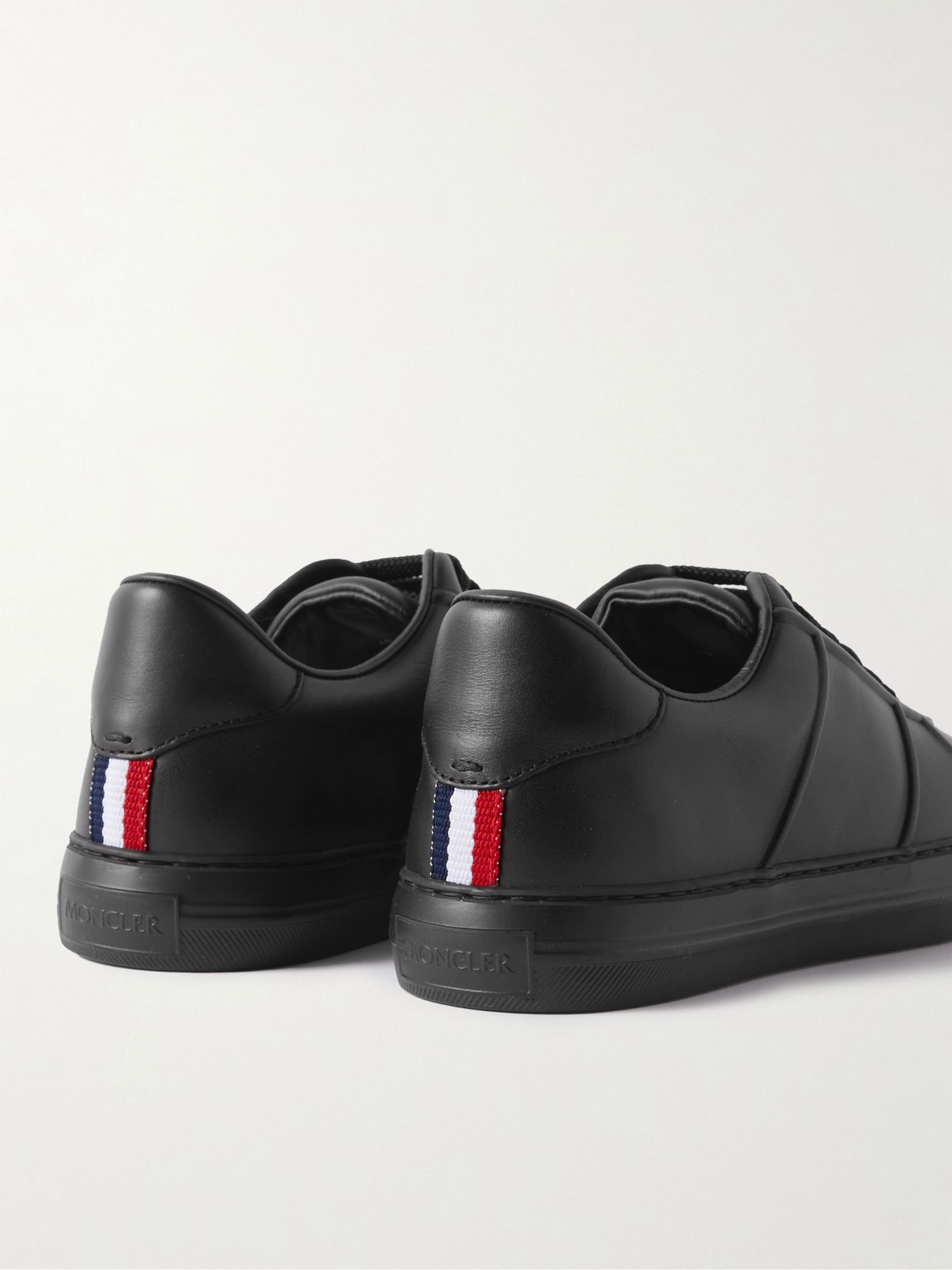 Neue York Logo-Appliquéd Leather Sneakers Black - 5