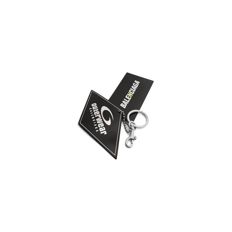 BALENCIAGA Men's Keychain 2 Tags Charm in Black/yellow outlook