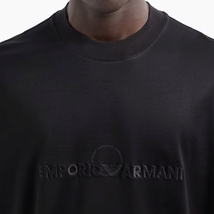 Emporio Armani Logo Embroidered Lyocell-Blend T-Shirt - 2