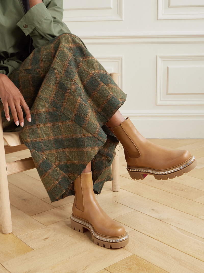 Christian Louboutin Emilia Pyraclou Studded Leather Chelsea Boots outlook