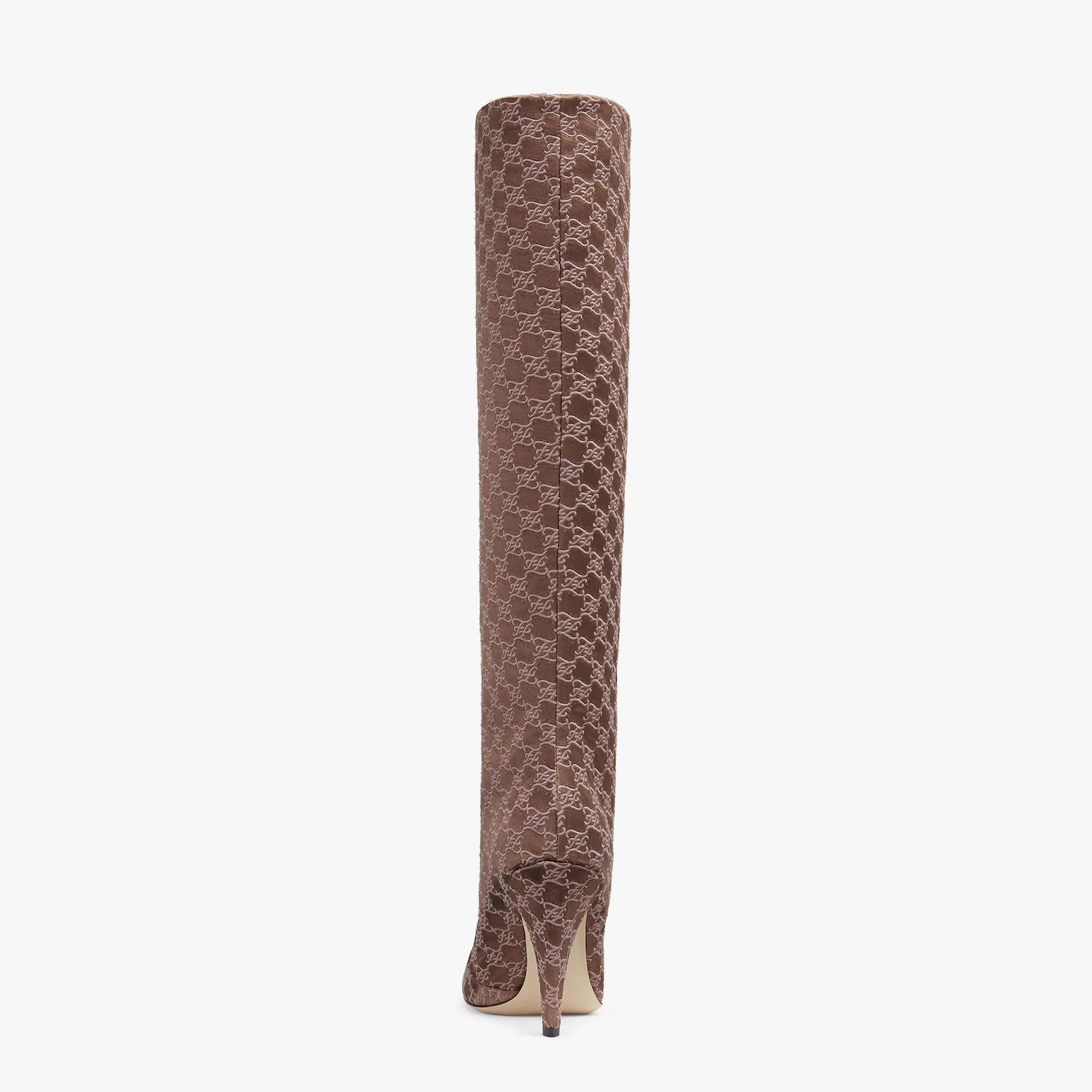 High-heeled boots in brown fabric - 3