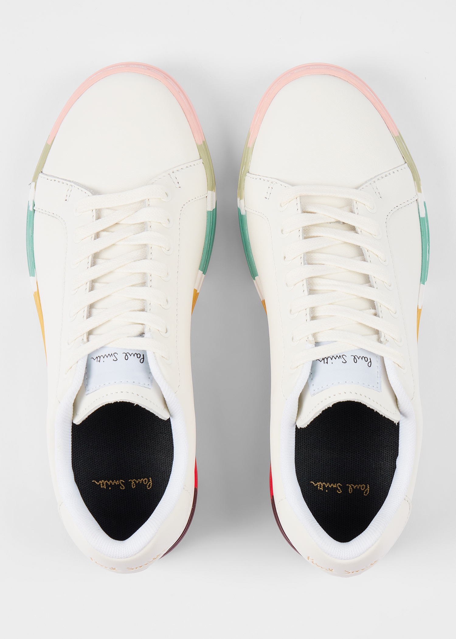 Women's White Leather 'Swirl' Sole 'Lapin' Trainers - 5