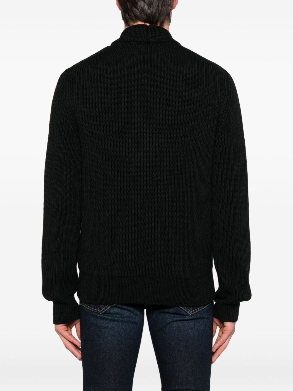 ribbed-knit double-breasted cardigan - 4