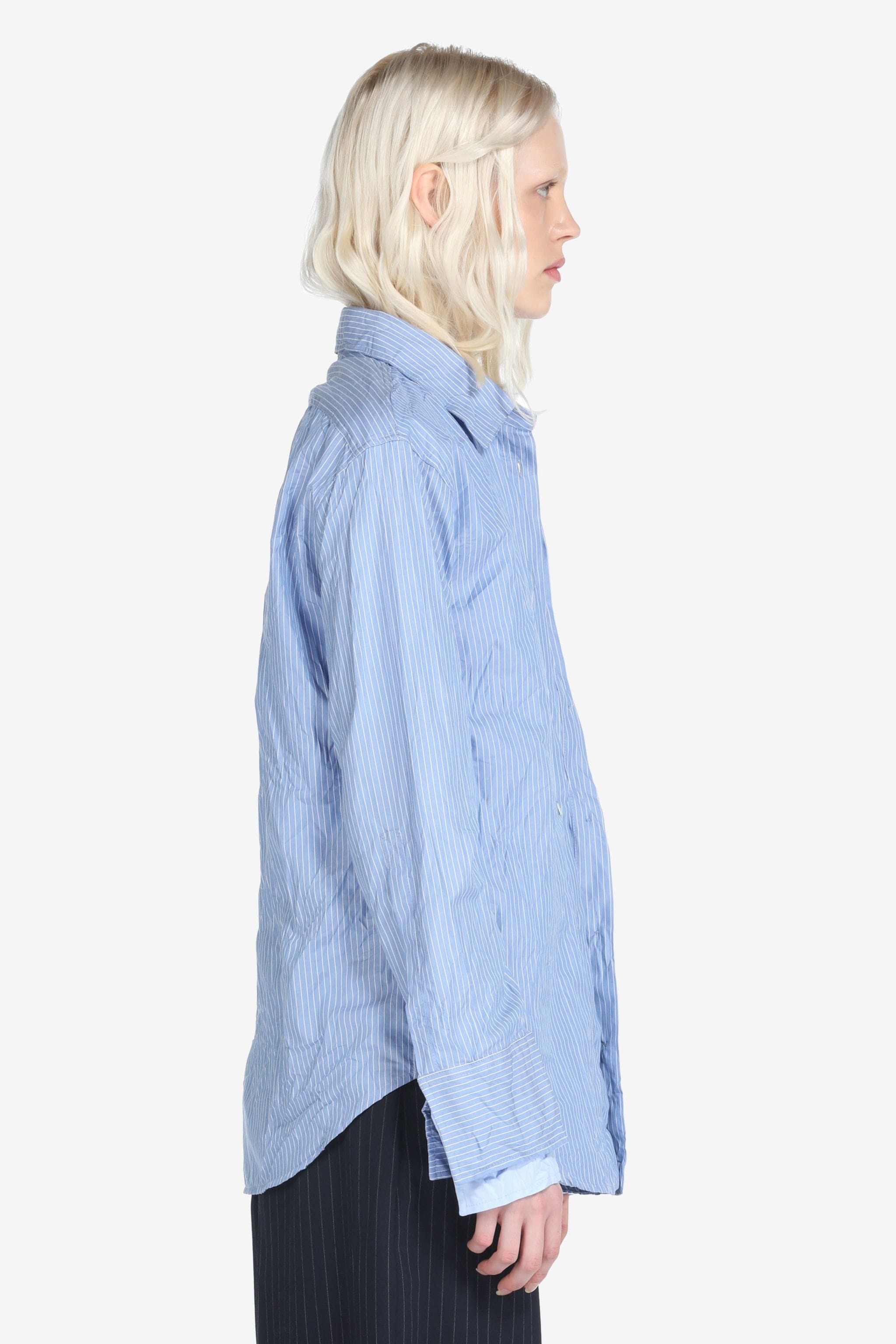 LAYERED PINSTRIPE CREASE-EFFECT SHIRT - 3