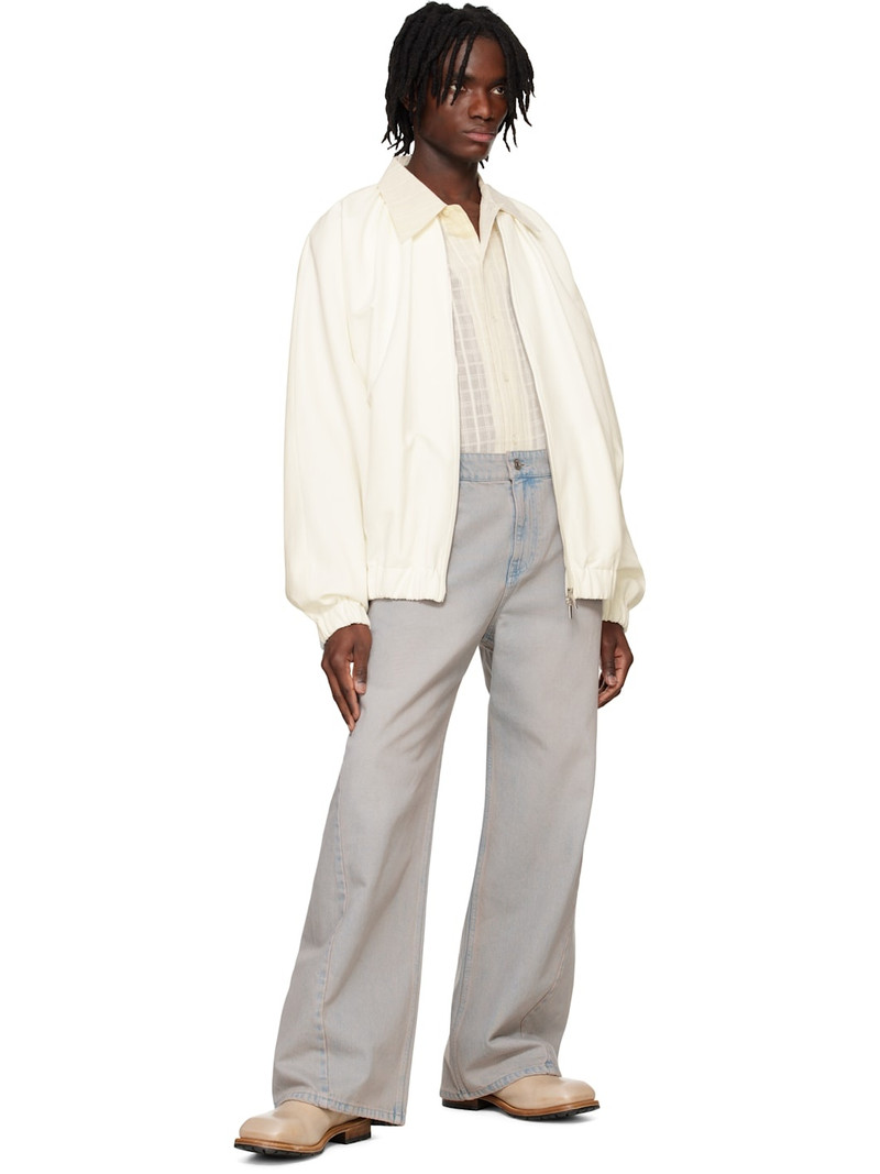 SYSTEM Beige Twisted Side Seam Denim Jeans outlook