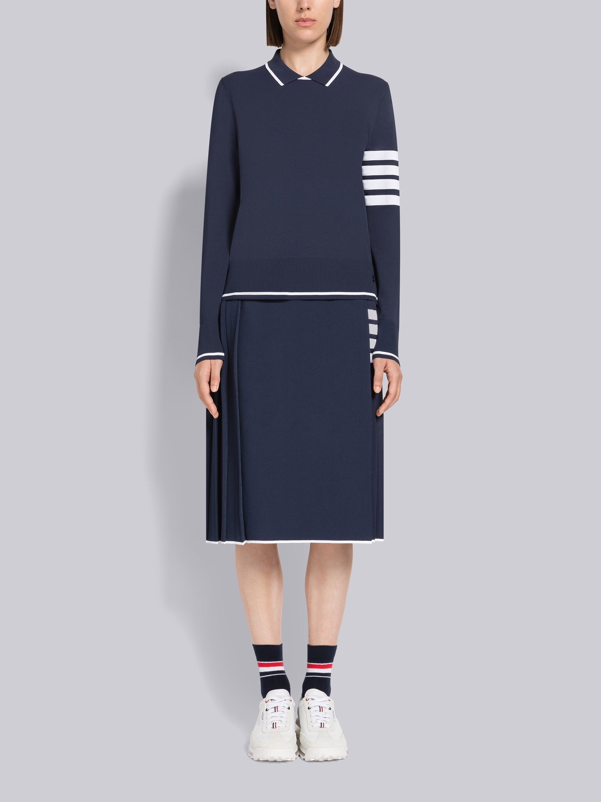 Viscose Jersey Tipping Polo Pullover - 4