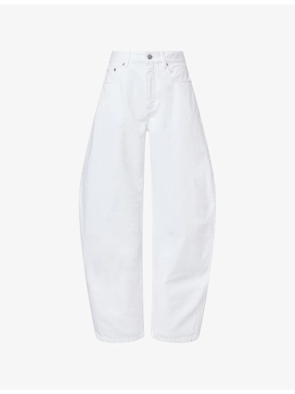Round Curved-Leg Cotton Denim Jeans - 1
