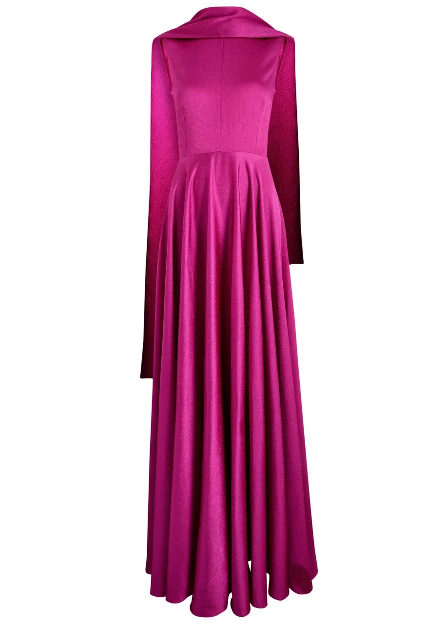 Solace London Emelia Draped Satin Maxi Dress - 1