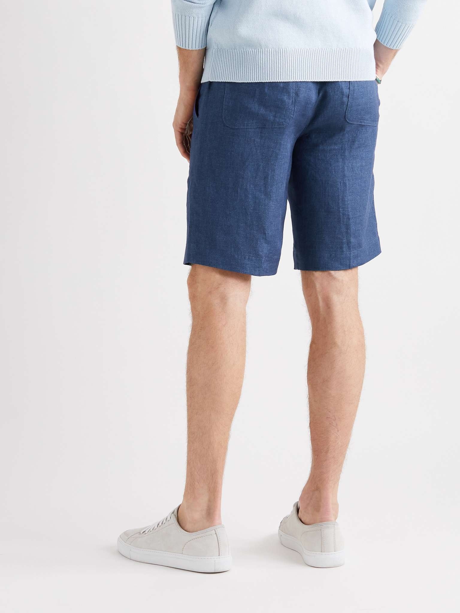 Slim-Fit Linen Drawstring Shorts - 4