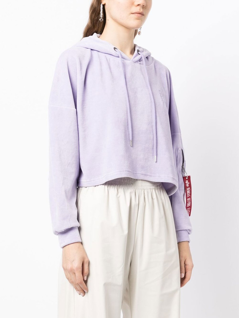 cropped velvet hoodie 3