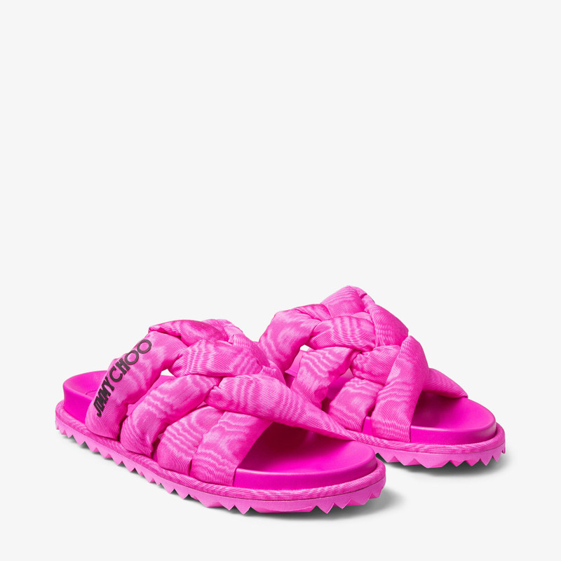 Kes Flat Fuchsia Moire Fabric Flat Sandals 2