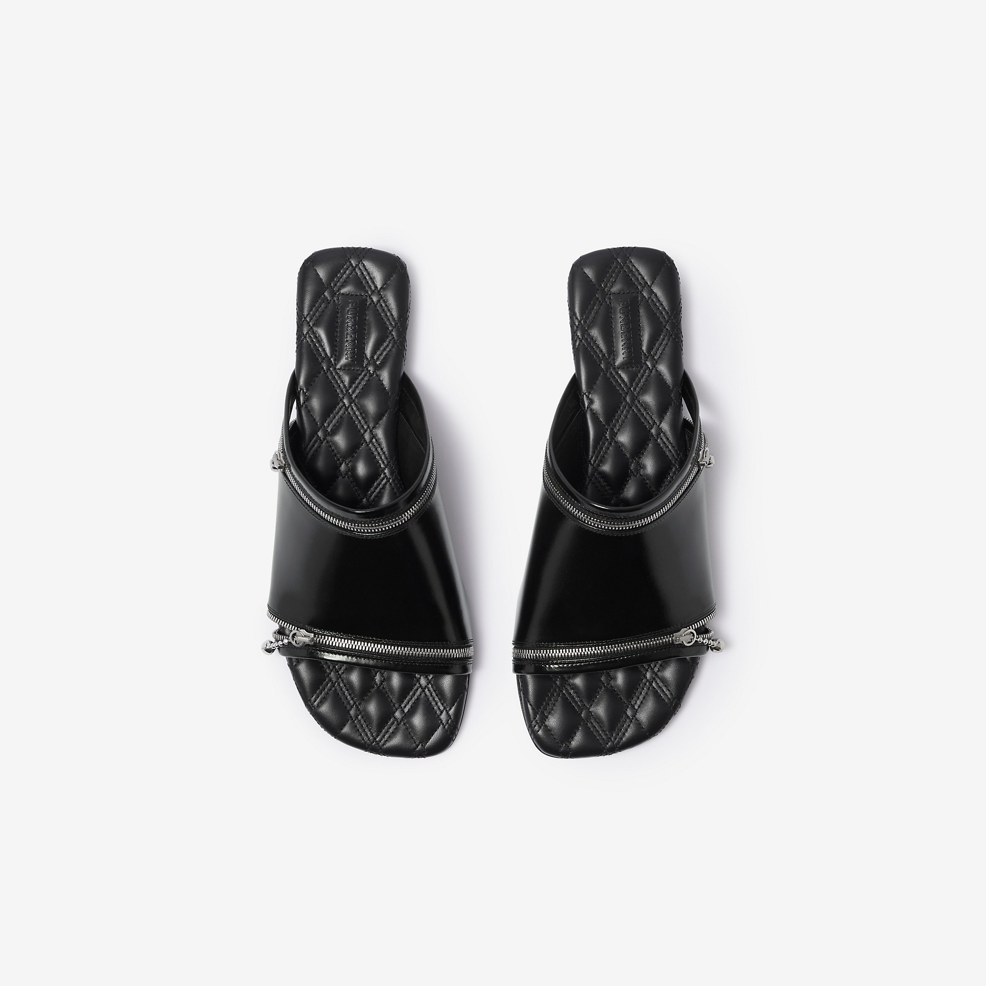 Leather Peep Slides - 5