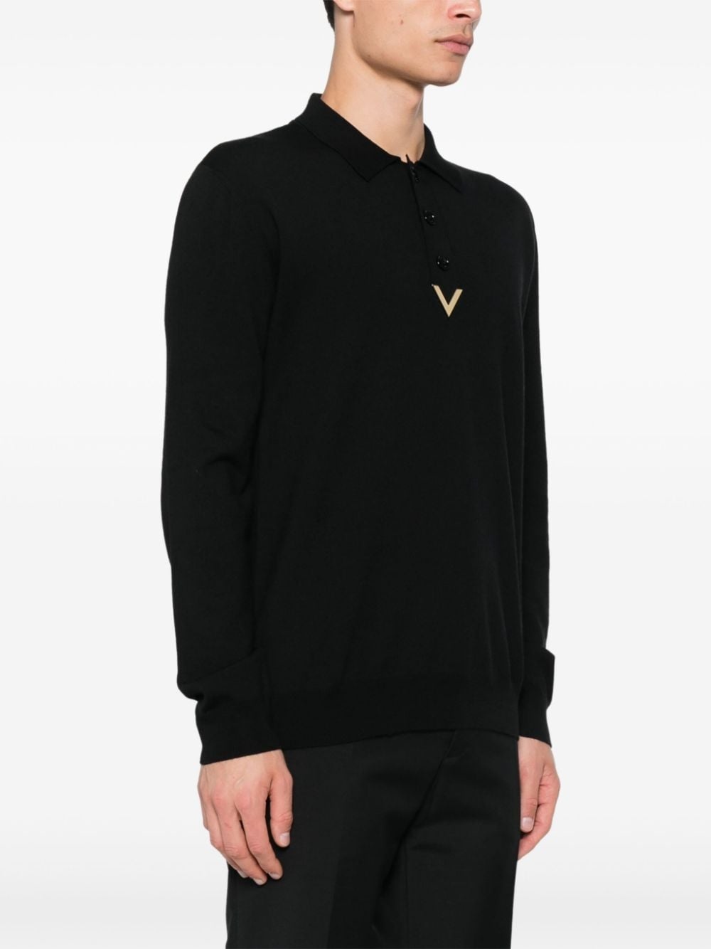 VGold-detail polo shirt - 3