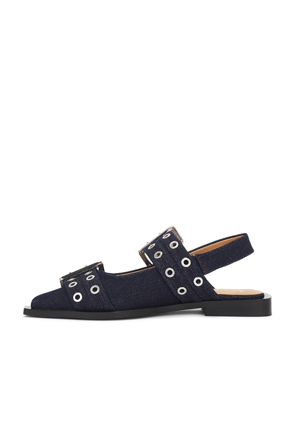 Denim Buckle Ballerina Flat - 5