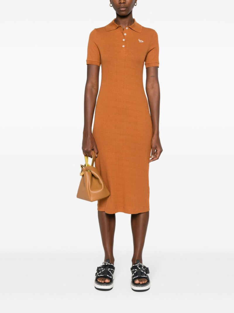 Maison Kitsuné ribbed-knit polo dress outlook