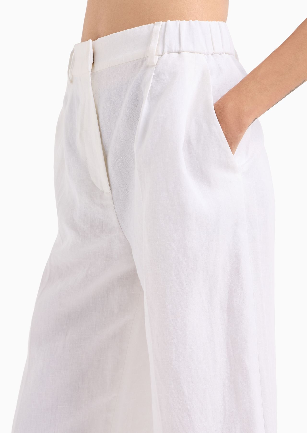 Wide-legged linen trousers - 5
