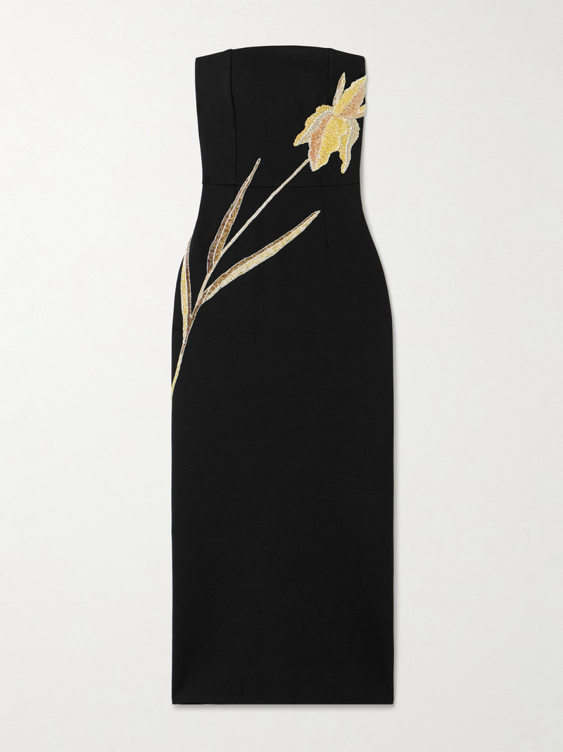 Brooke Strapless Bead-embellished Jersey Midi Dress 1