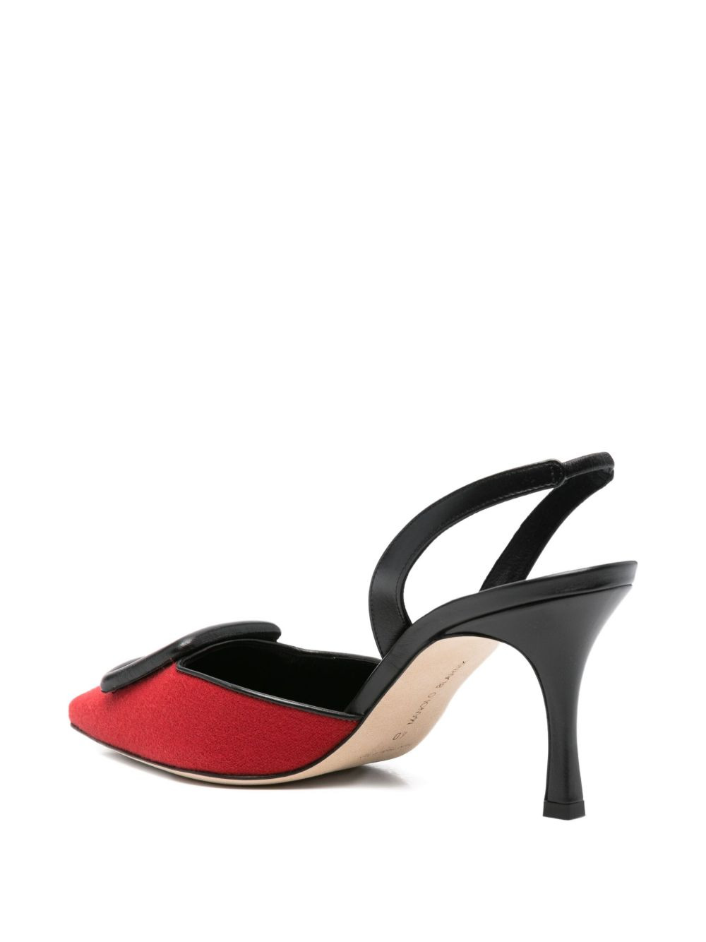 70mm leather heeled pumps - 3
