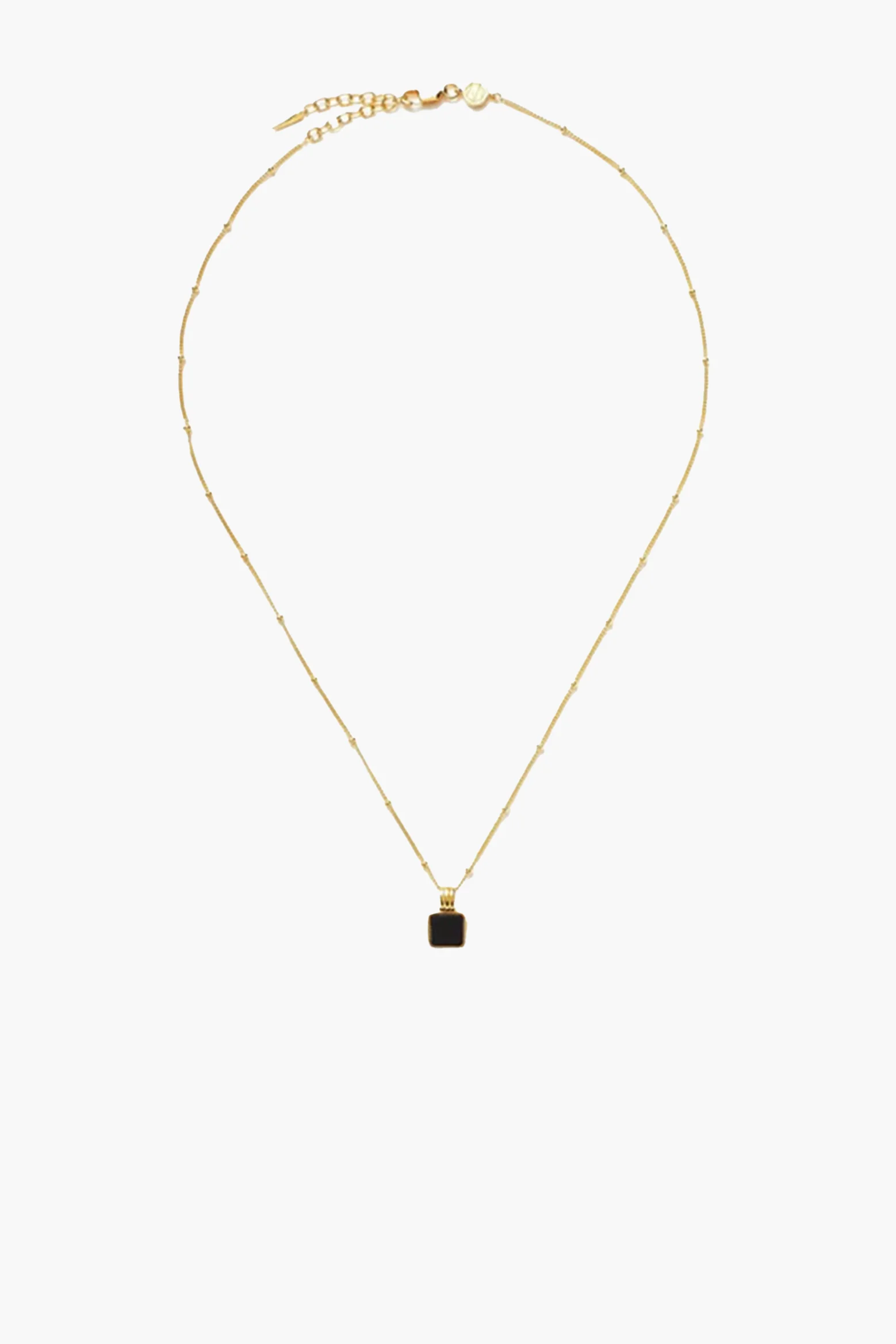 LUCY WILLIAMS SQUARE ONYX GEMSTONE NECKLACE - 1