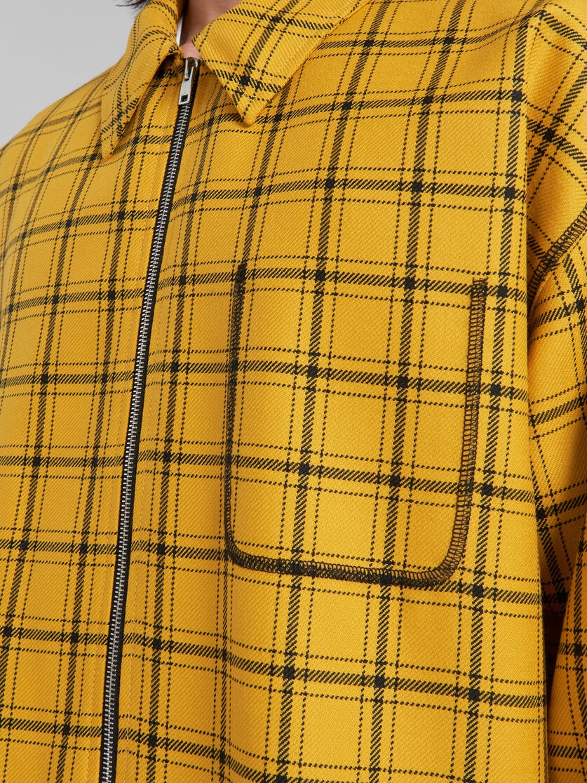 YELLOW CHECKED WOOL JACKET - 5