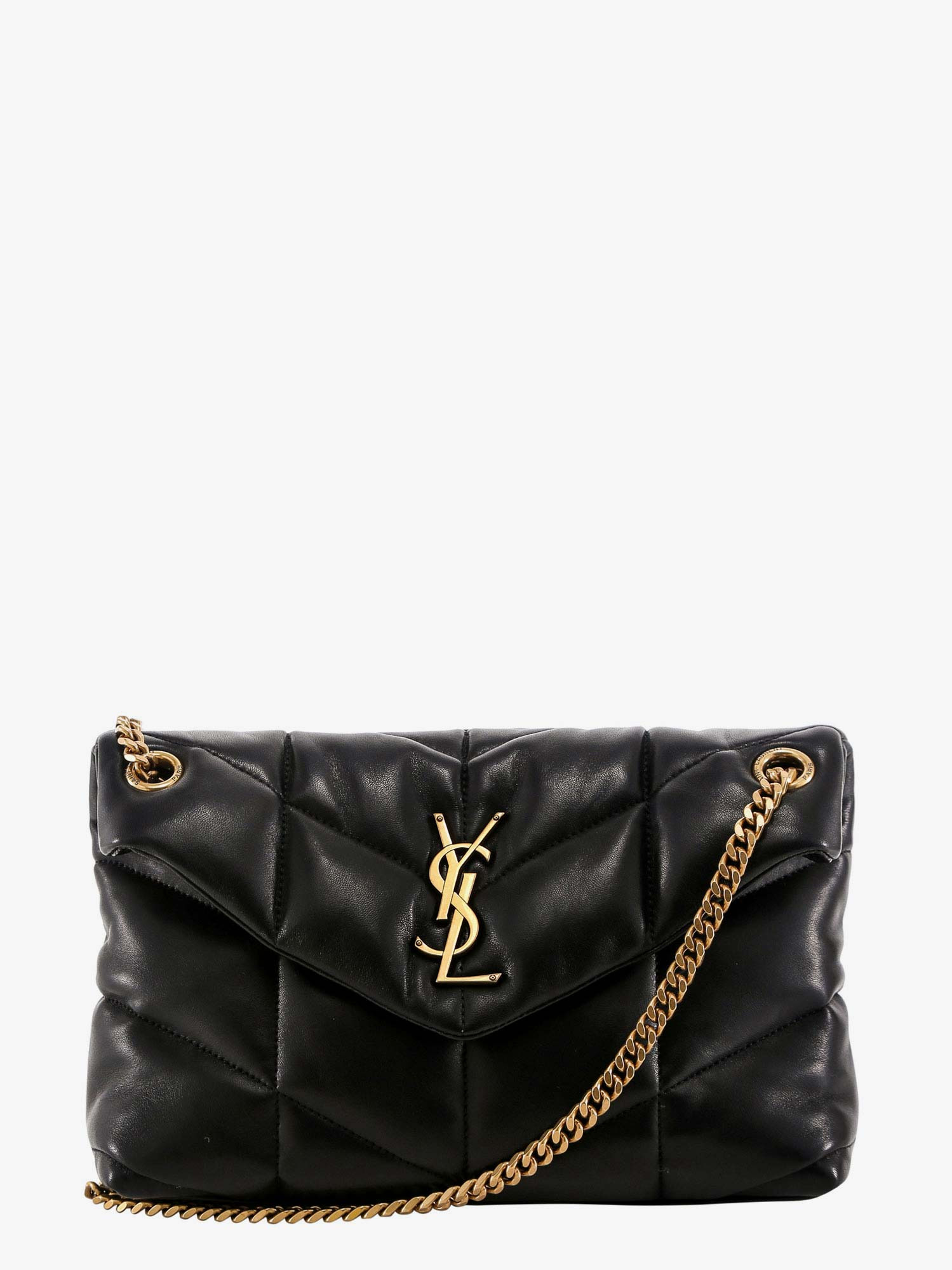 Saint Laurent Loulou Puffer Leather Shoulder Bag With Metal Monogram - 1