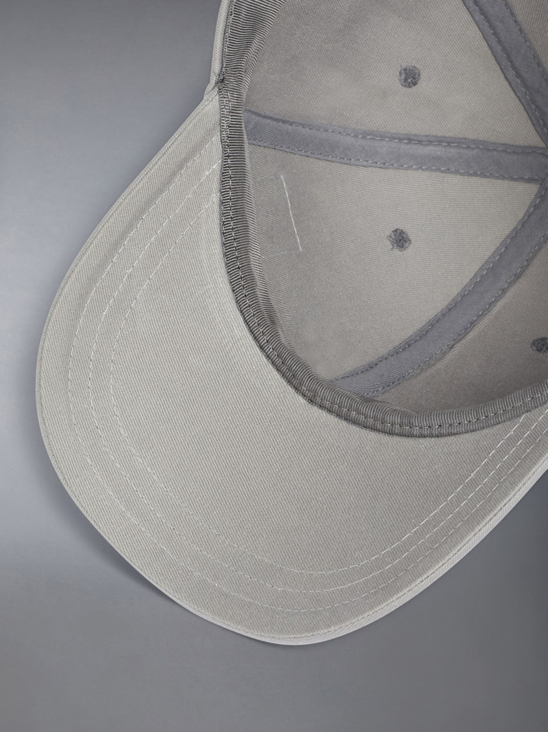 Thom Browne Medium Grey Cotton Twill Baseball Cap outlook