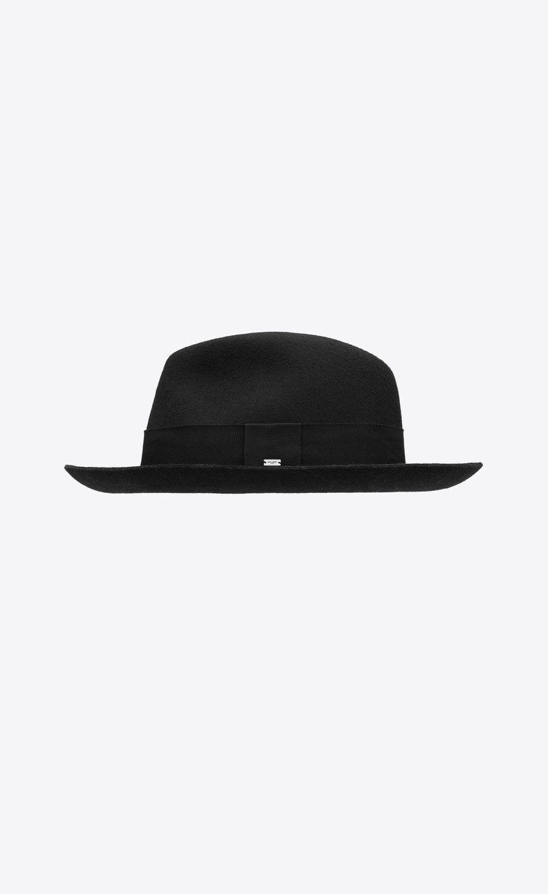 SAINT LAURENT fedora hat in wool felt outlook