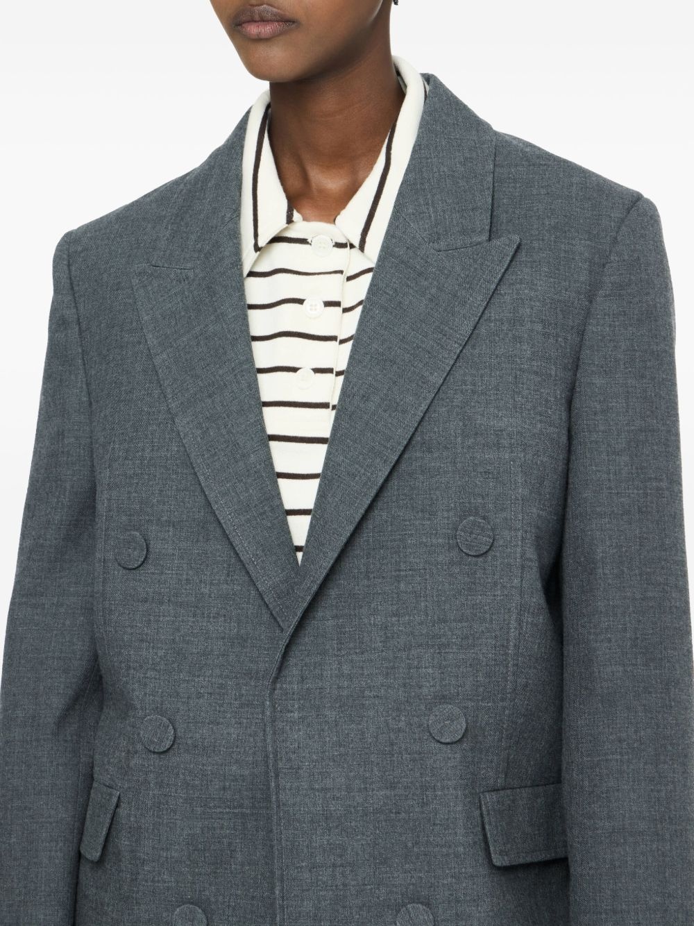 double-breasted wool blazer - 4