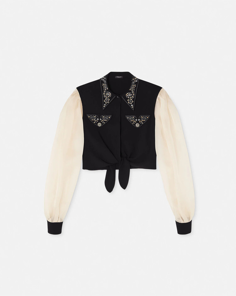Studded Georgette Crop Shirt 1