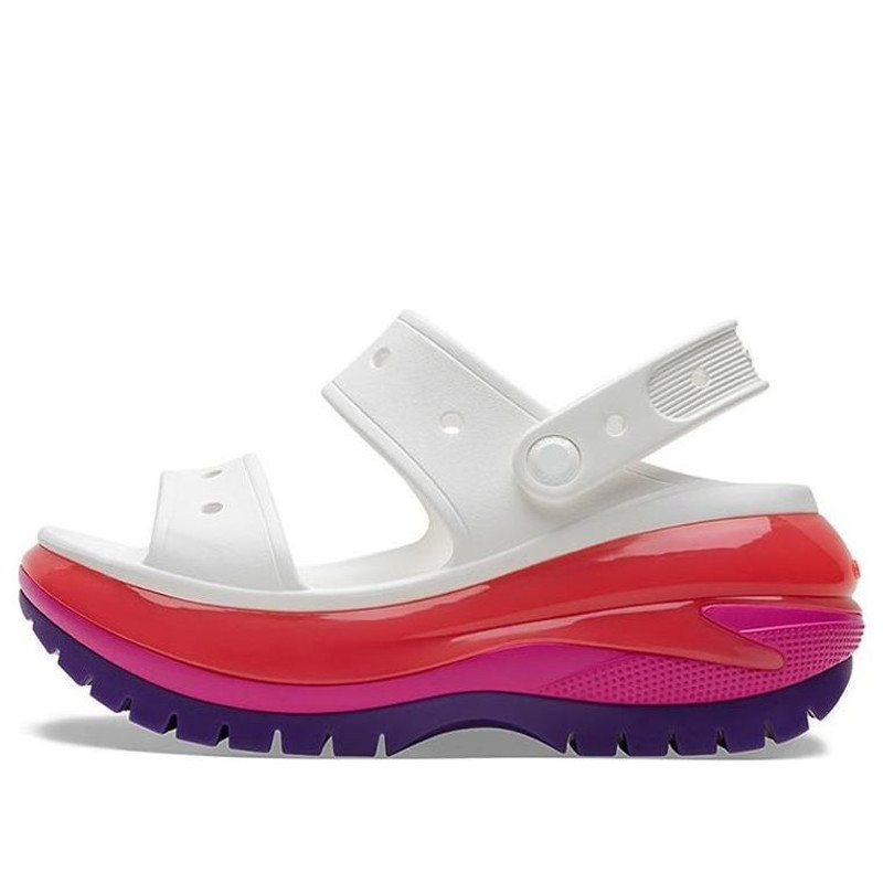 (WMNS) Crocs 클래식 메가 크러시 샌들 '화이트 레드 퍼플' 207989-94S 1