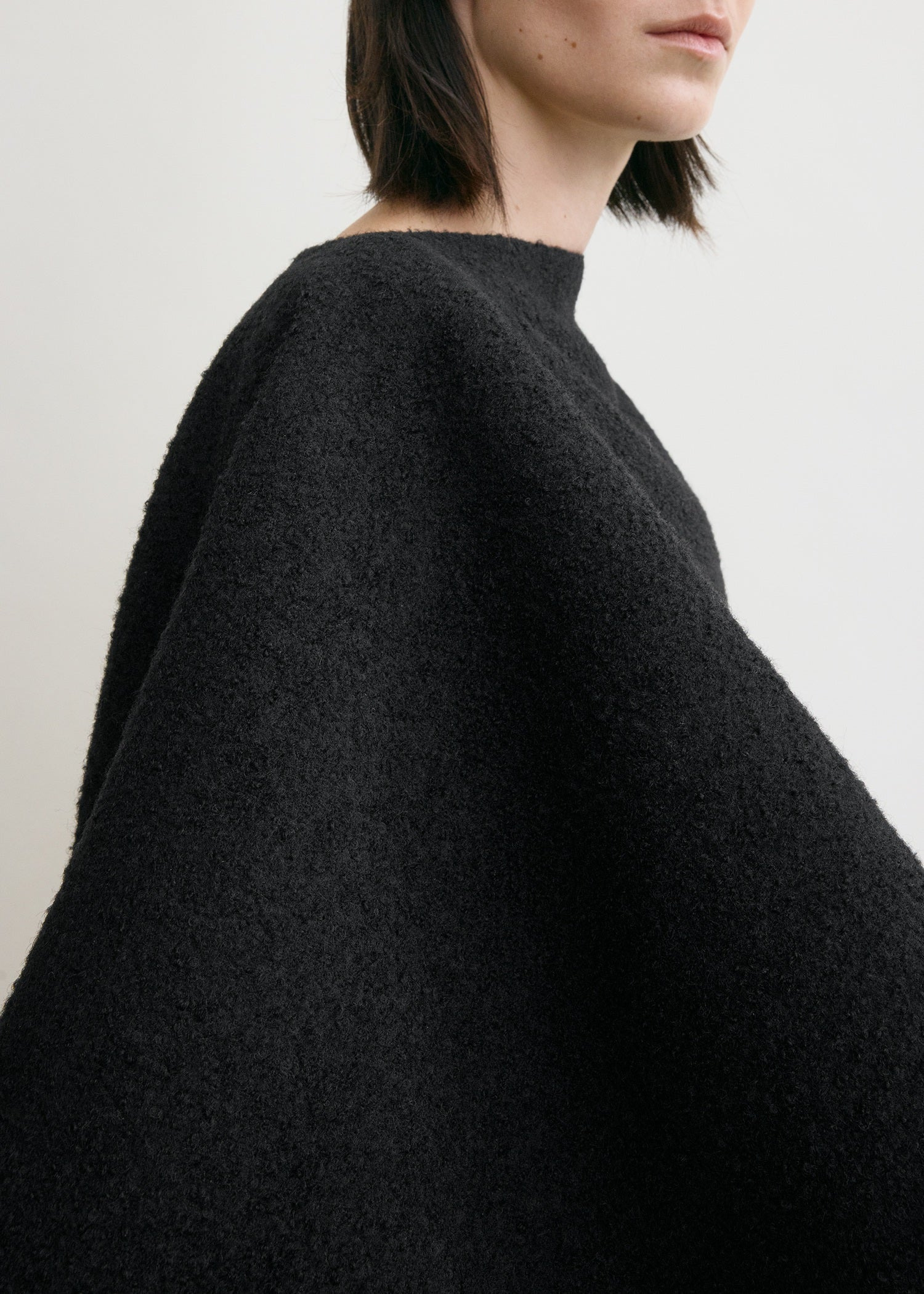 Fringed poncho black - 5