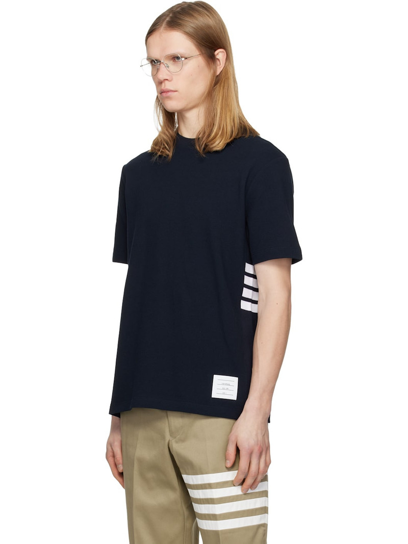 Thom Browne Navy Classic Pique 4-Bar T-shirt outlook